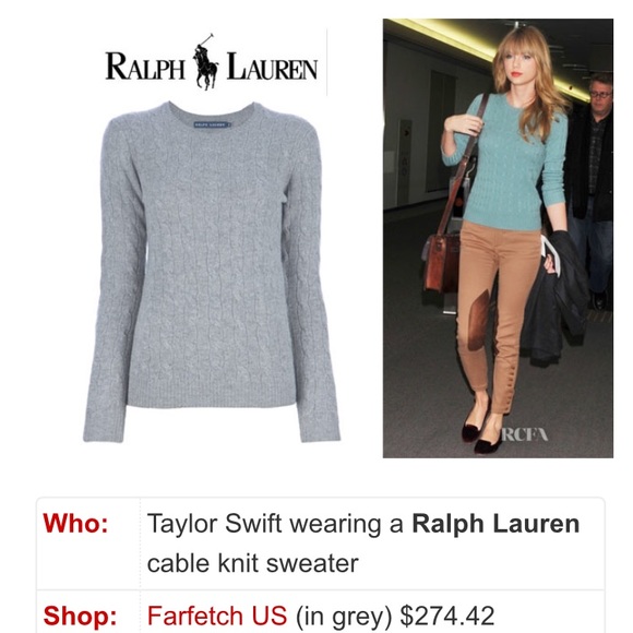 Taylor Swift Ralph Lauren Cable Knit Sweater Blue - Picture 4 of 4